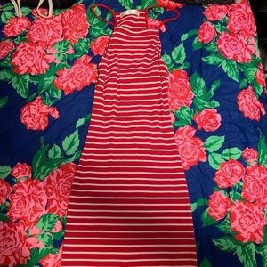 Long summer stripped dress